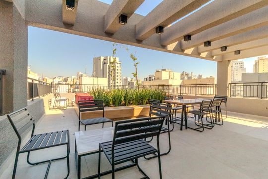 Churrasqueira 1 de kitnet/studio para alugar com 1 quarto, 46m² em Santa Cecilia, São Paulo