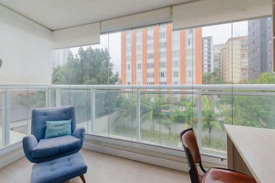 Varanda do Quarto de apartamento para alugar com 1 quarto, 45m² em Vila Mariana, São Paulo