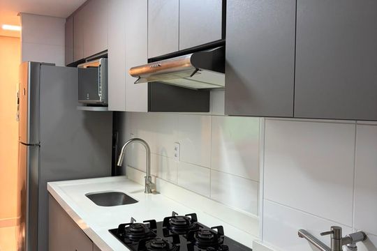 Cozinha de apartamento à venda com 2 quartos, 46m² em Jardim Nova Europa, Campinas