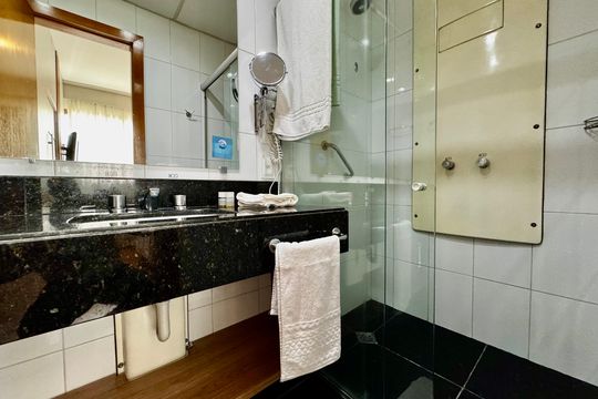 Banheiro de apartamento para alugar com 1 quarto, 32m² em Lourdes, Belo Horizonte