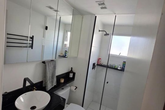 Banheiro de apartamento à venda com 3 quartos, 82m² em Santo Amaro, São Paulo