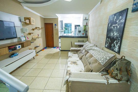 sala de casa de condomínio à venda com 2 quartos, 85m² em Cenaculo, Belo Horizonte
