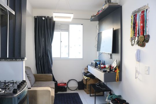 Sala de apartamento à venda com 1 quarto, 27m² em Barra Funda, São Paulo