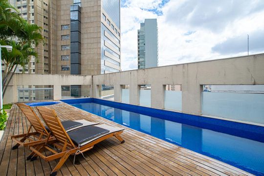 Área comum - Piscina de apartamento para alugar com 1 quarto, 55m² em Bela Vista, São Paulo