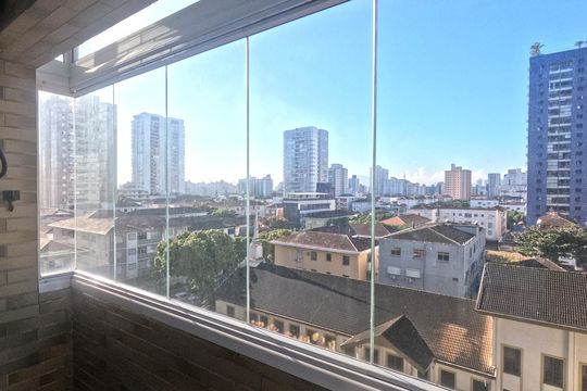 Varanda da Sala de apartamento para alugar com 3 quartos, 100m² em Embaré, Santos