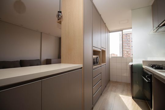 Cozinha e Área de Serviço de apartamento à venda com 2 quartos, 62m² em Águas Claras, Brasília