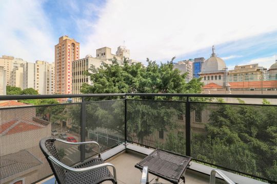 Varanda de apartamento à venda com 1 quarto, 34m² em Consolação, São Paulo