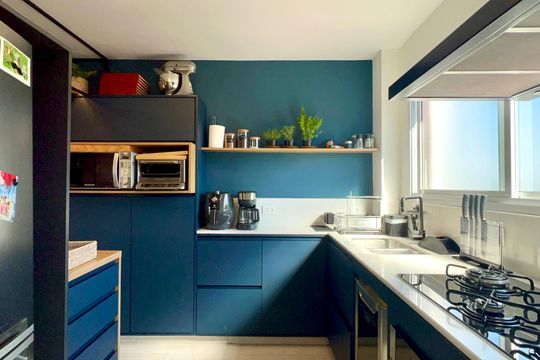 Cozinha de apartamento à venda com 1 quarto, 78m² em Pinheiros, São Paulo