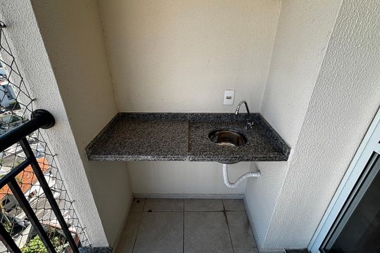 Sala - Sala de Jantar  Varanda de apartamento para alugar com 2 quartos, 67m² em Vila Valparaíso, Santo André