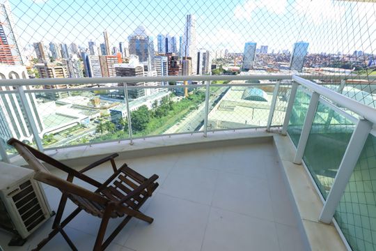 Varanda da Sala de apartamento para alugar com 1 quarto, 46m² em Caminho das Árvores, Salvador