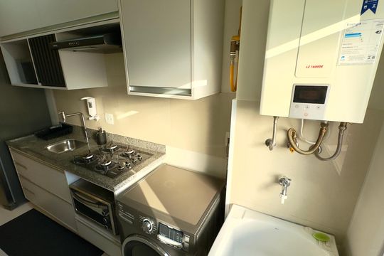 Área de serviço de kitnet/studio à venda com 1 quarto, 35m² em Cambuí, Campinas