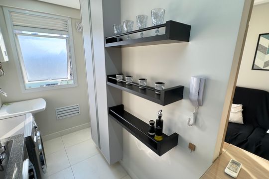 Cozinha de kitnet/studio à venda com 1 quarto, 35m² em Cambuí, Campinas