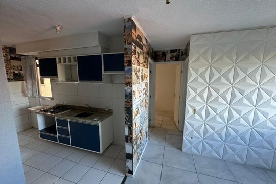 Sala/cozinha de apartamento para alugar com 2 quartos, 42m² em Santos Dumont, São Leopoldo