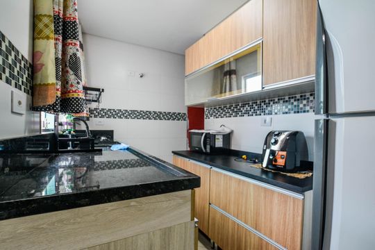 Cozinha de apartamento à venda com 2 quartos, 84m² em Jardim Santo Alberto, Santo André