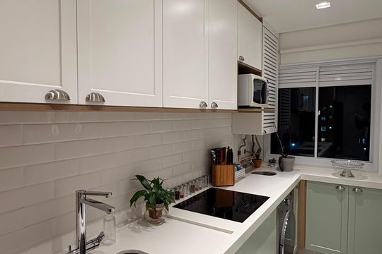 Cozinha de apartamento à venda com 2 quartos, 49m² em Vila Nambi, Jundiaí