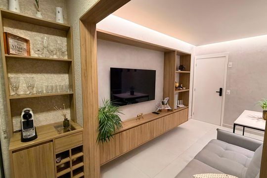 Sala de apartamento à venda com 2 quartos, 49m² em Vila Nambi, Jundiaí