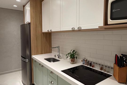 Cozinha de apartamento à venda com 2 quartos, 49m² em Vila Nambi, Jundiaí