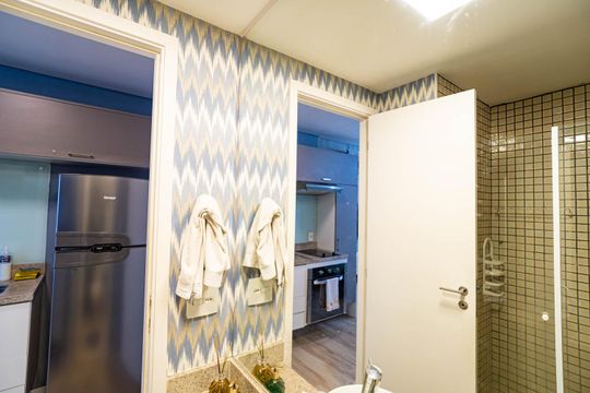 Banheiro de kitnet/studio à venda com 1 quarto, 22m² em Consolação, São Paulo