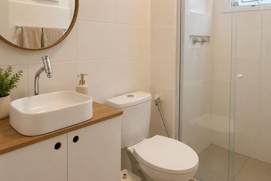 Banheiro social de apartamento à venda com 2 quartos, 44m² em Vargem Grande, Rio de Janeiro