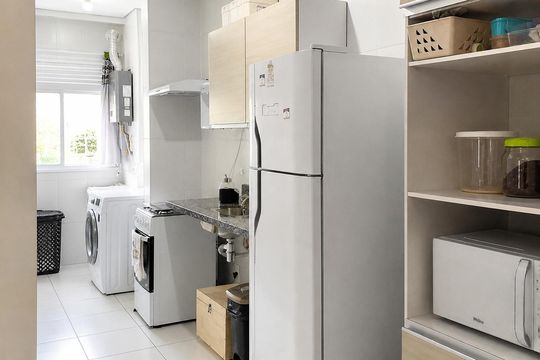 Cozinha de apartamento à venda com 3 quartos, 80m² em Jardim Florida, Jundiaí