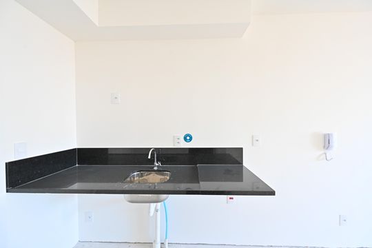 Cozinha de kitnet/studio para alugar com 1 quarto, 26m² em Vila Clementino, São Paulo