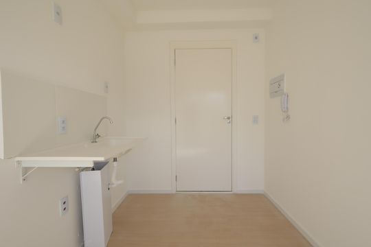 Cozinha de kitnet/studio para alugar com 1 quarto, 17m² em Vila Andrade, São Paulo