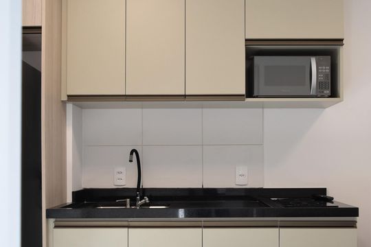 Sala/Cozinha Integrados de apartamento para alugar com 1 quarto, 27m² em Pinheiros, São Paulo