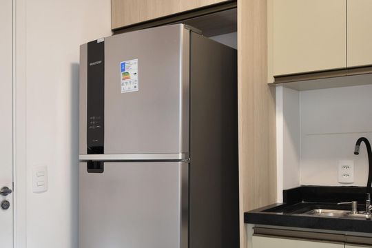 Sala/Cozinha Integrados de apartamento para alugar com 1 quarto, 27m² em Pinheiros, São Paulo