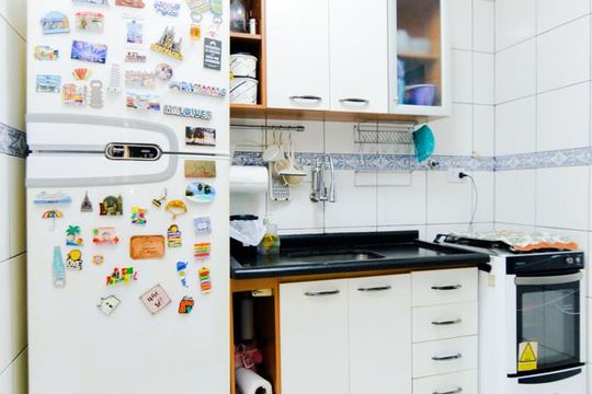 Cozinha de apartamento à venda com 2 quartos, 56m² em Picanço, Guarulhos