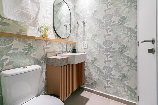 Banheiro de kitnet/studio à venda com 1 quarto, 34m² em Vila Mariana, São Paulo