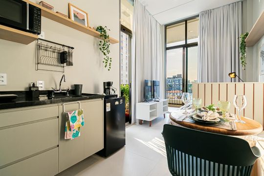 Cozinha de kitnet/studio à venda com 1 quarto, 34m² em Vila Mariana, São Paulo