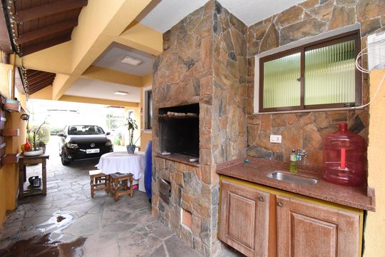 Área com Churrasqueira de casa de condomínio à venda com 4 quartos, 200m² em Santa Felicidade, Curitiba