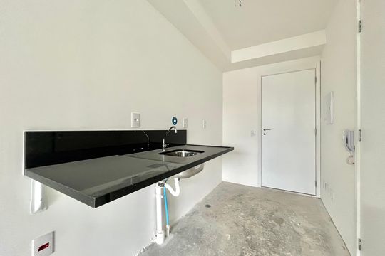 Cozinha de apartamento à venda com 1 quarto, 28m² em Vila Clementino, São Paulo