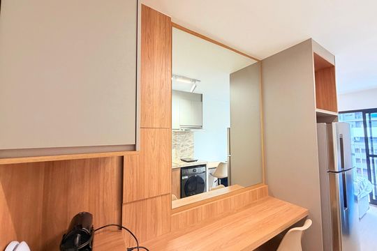 Cozinha de kitnet/studio para alugar com 1 quarto, 26m² em Santo Amaro, São Paulo
