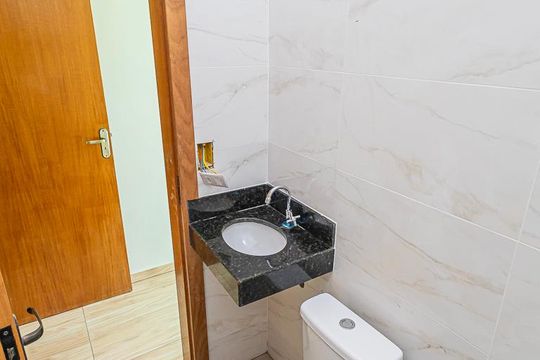 Banheiro da Suíte de casa à venda com 2 quartos, 75m² em Jardim Leblon, Belo Horizonte