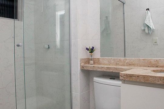 Banheiro Quarto Suíte de apartamento à venda com 1 quarto, 46m² em Centro Histórico, Porto Alegre