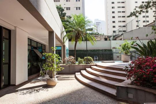 Área comum de kitnet/studio para alugar com 1 quarto, 31m² em Indianópolis, São Paulo
