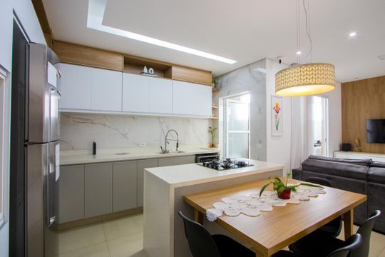 Cozinha de apartamento para alugar com 3 quartos, 85m² em Campestre, Santo André