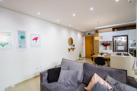 Sala de apartamento para alugar com 3 quartos, 85m² em Campestre, Santo André