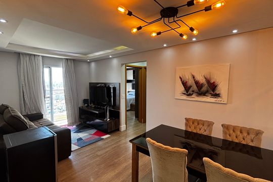 Sala - Sala de Jantar  de apartamento à venda com 2 quartos, 66m² em Parque Sao Vicente, Santo André