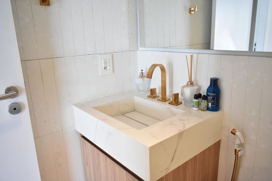 Banheiro Social de apartamento para alugar com 1 quarto, 79m² em Vila Clementino, São Paulo