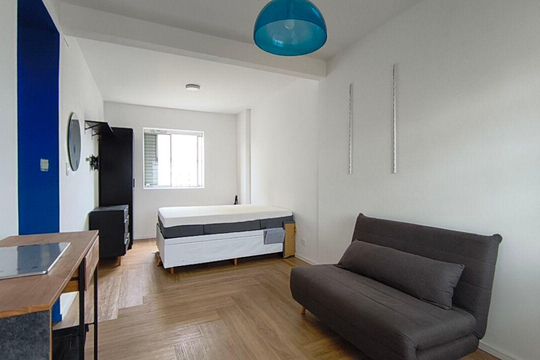 Sala/ Quarto de apartamento para alugar com 1 quarto, 40m² em Aclimação, São Paulo