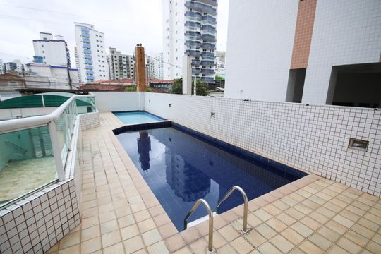 Área comum - Piscina de apartamento para alugar com 2 quartos, 65m² em Cidade Ocian, Praia Grande
