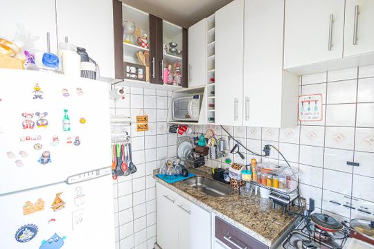 Cozinha de apartamento à venda com 2 quartos, 49m² em Santa Branca, Belo Horizonte