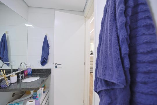 Banheiro de apartamento à venda com 2 quartos, 51m² em Vila Sao Francisco, São Paulo