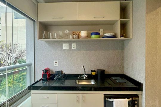 Cozinha de kitnet/studio à venda com 1 quarto, 30m² em Pinheiros, São Paulo