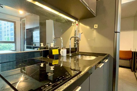 Cozinha de kitnet/studio à venda com 1 quarto, 25m² em Cerqueira César, São Paulo