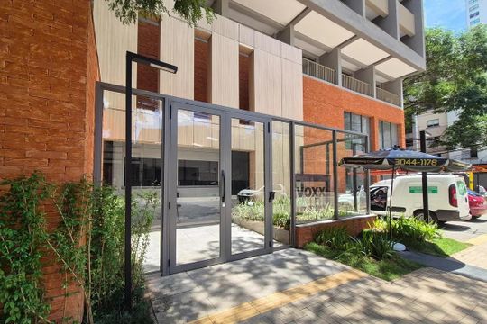 Área externa de kitnet/studio para alugar com 1 quarto, 24m² em Vila Olímpia, São Paulo