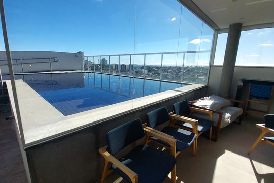 Área externa - Piscina de apartamento à venda com 2 quartos, 52m² em Caiçaras, Belo Horizonte