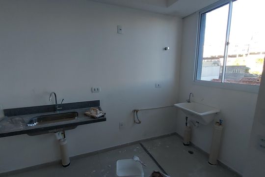 Cozinha de apartamento à venda com 2 quartos, 52m² em Caiçaras, Belo Horizonte